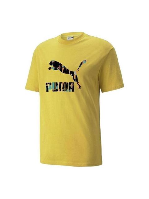 PUMA Logo Hc Graphic Tee 'Yellow' 535384-31