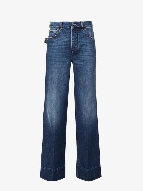 Bottega Veneta Faded-wash whiskered straight-leg high-rise jeans