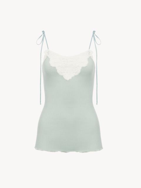 Chloé FITTED LINGERIE TOP IN COTTON & LACE
