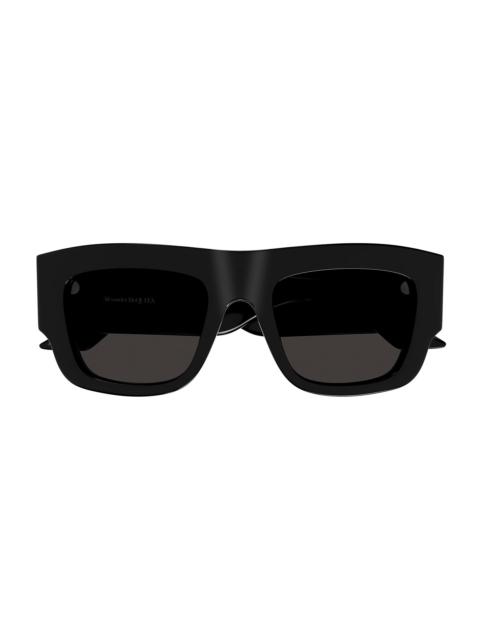 Alexander McQueen Men's Bold 53MM Square Sunglasses - Black Dark Grey