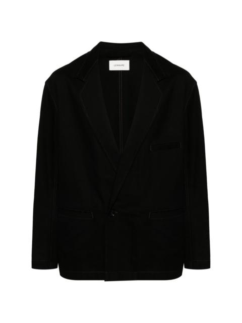 single-breasted cotton twill blazer