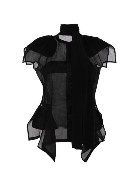 Yohji Yamamoto asymmetric silk top