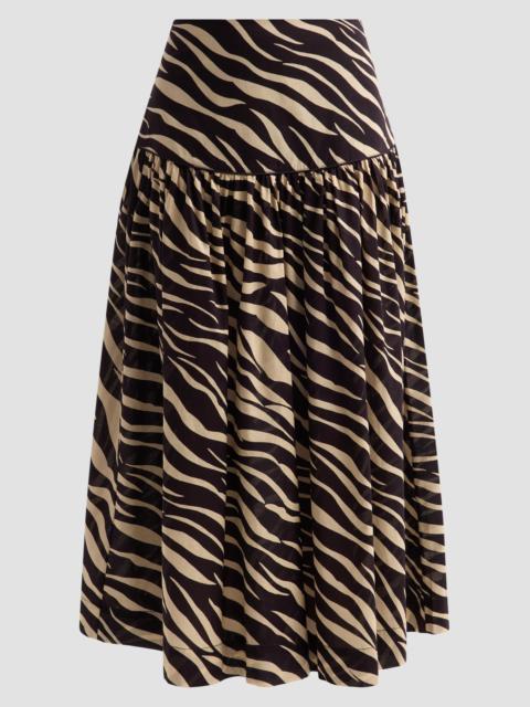 RONNY KOBO Women's Feyre Zebra-Striped Drop-Waist Skirt - Zebra