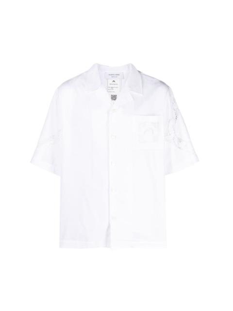 Crescent Moon-embroidered cotton shirt