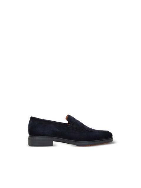 Santoni block-heel suede loafers