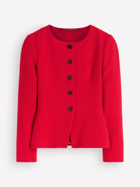 BODEN Collarless Tailored Blazer-Poppy Red