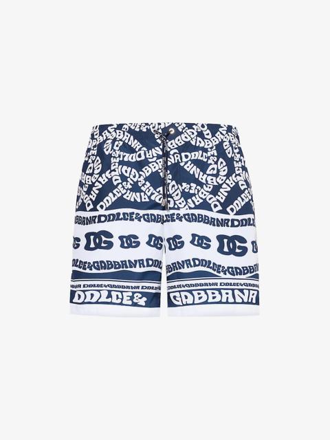 Graphic-print relaxed-fit swim shorts