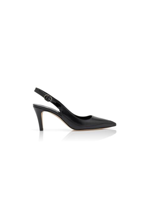 Black Nappa Leather Slingback Pumps