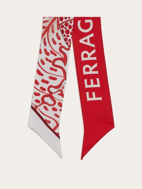 FERRAGAMO FOLIAGE PRINT TWILLY BAND