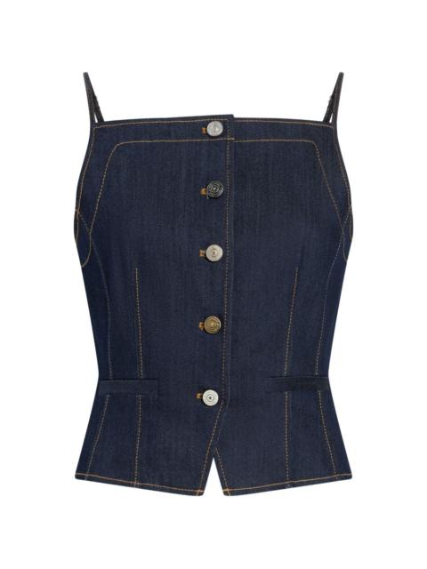 Cinq à Sept Sloane button denim top