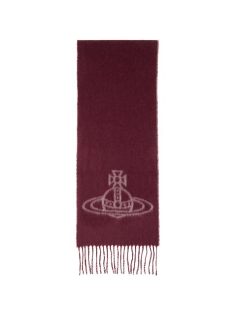 Vivienne Westwood Burgundy Double Face Scarf