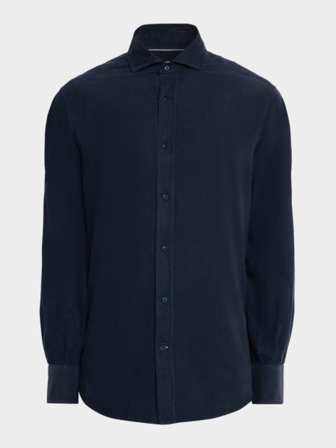 Brunello Cucinelli Men's Modern-Fit Corduroy Button-Down Shirt