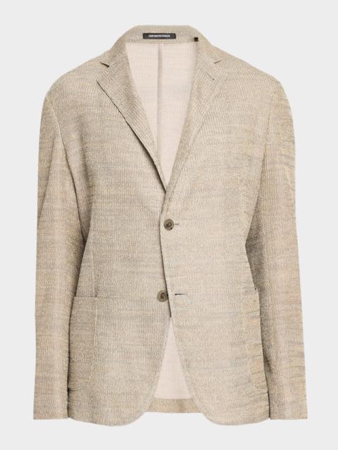 EMPORIO ARMANI Men's Cotton Textured Knit Blazer