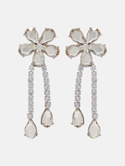 self-portrait Crystal-embellished drop earrings