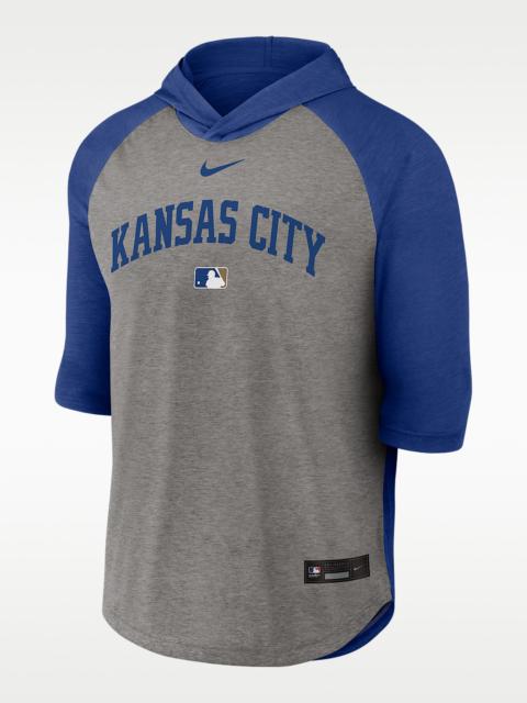 Nike Kansas City Royals Authentic Collection Flux Men's Nike Dri-FIT MLB 3/4-Sleeve Hooded T-Shirt
