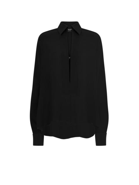 STRETCH CREPE DE CHINE OVERSIZED SHIRT