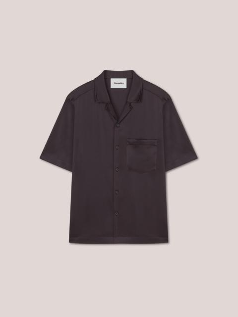 Nanushka MIK - ANEW Relaxed satin shirt - Espresso