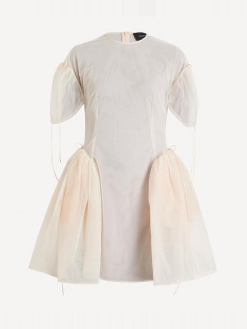 Simone Rocha Nude Puff Sleeve Cord Hip Mini Dress