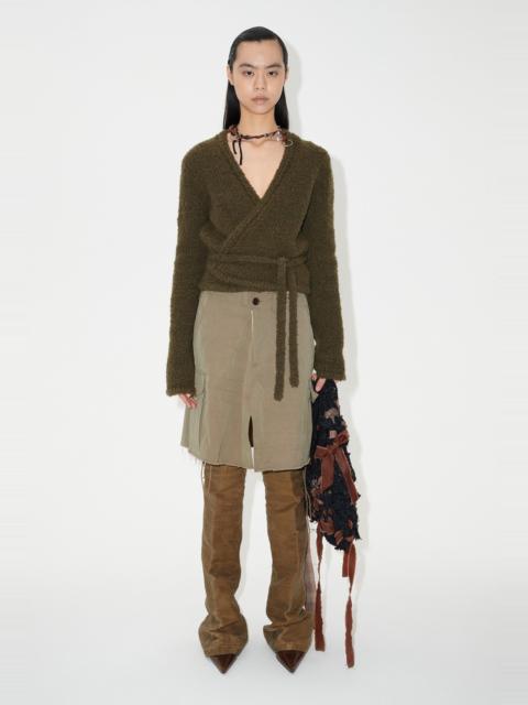 Our Legacy Wrap Knit Olive Cartoon Wool