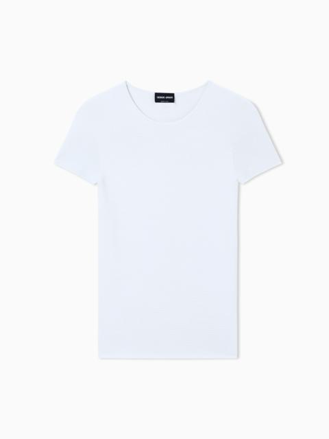 GIORGIO ARMANI Links-stitch viscose short-sleeved jumper
