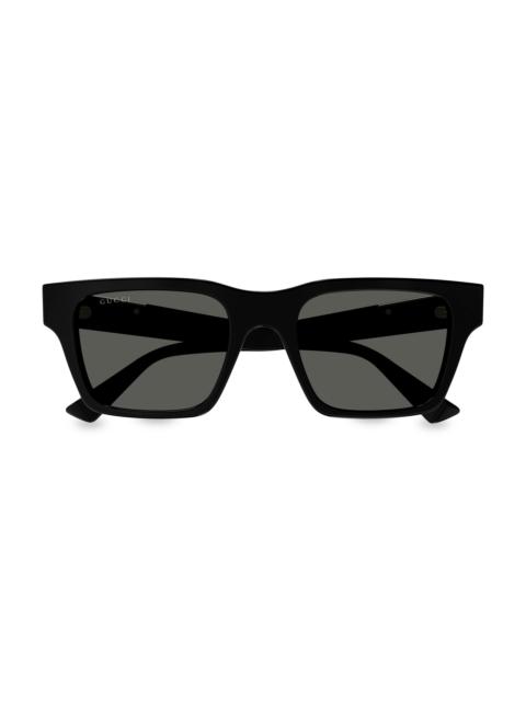 GUCCI Men's Subtle Web GG 51MM Square Sunglasses - Black