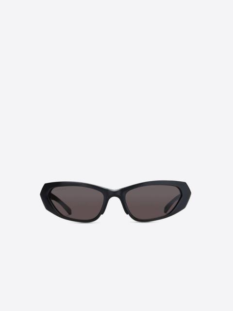 BALENCIAGA Metal Rectangle Sunglasses in Black