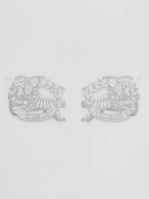 Burberry Crystal EKD Palladium-plated Earrings