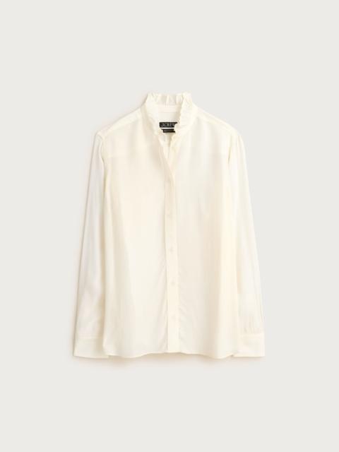J.CREW Jules ruffle-collar button-up shirt in crepe de chine