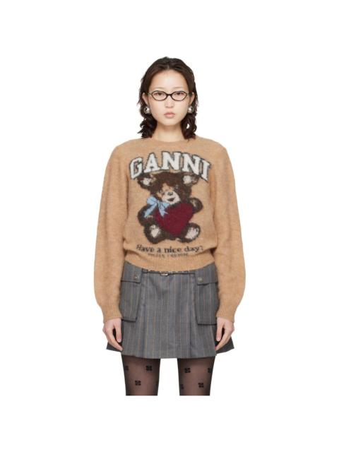 GANNI Beige Brushed Alpaca Sweater