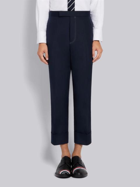 Thom Browne Navy Cotton Typewriter Cloth Double Needle Stitch Classic Trouser