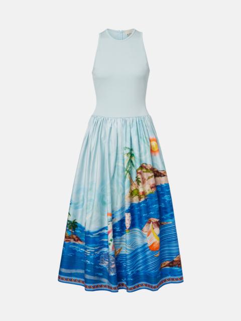 ALÉMAIS Printed cotton midi dress