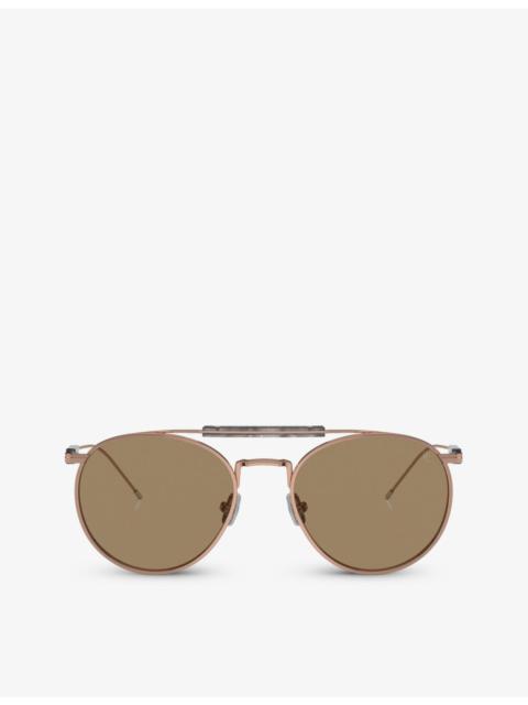 Brunello Cucinelli BC2004ST Sartorial Sunset Phantos-Frame Titanium Sunglasses