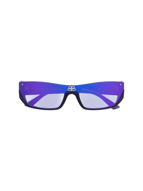 BALENCIAGA Shield rectangular-frame sunglasses