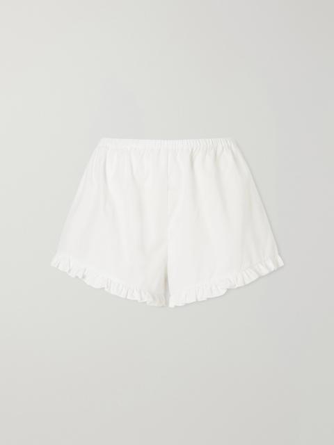 Hunza G Ruffled Cotton-poplin Shorts