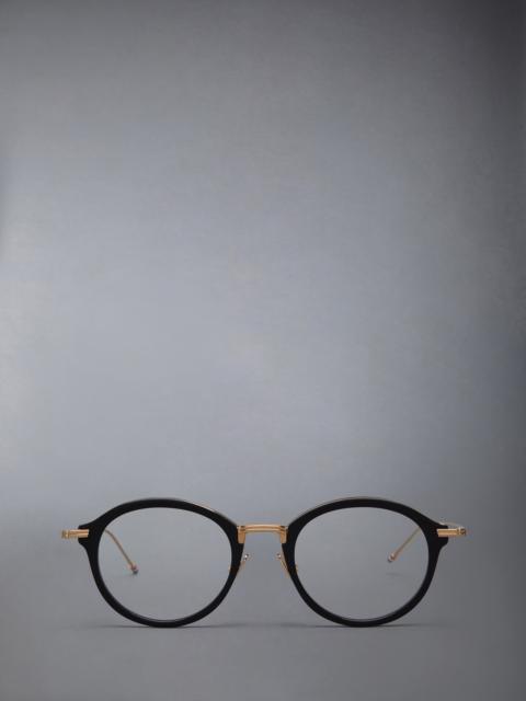 Thom Browne ACETATE AND TITANIUM ROUND EYEGLASSES