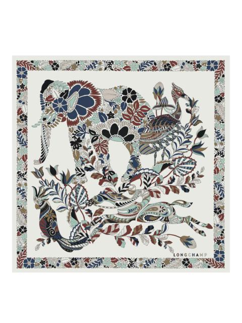 Longchamp Forêt Longchamp Silk scarf 50 Ivory - Silk