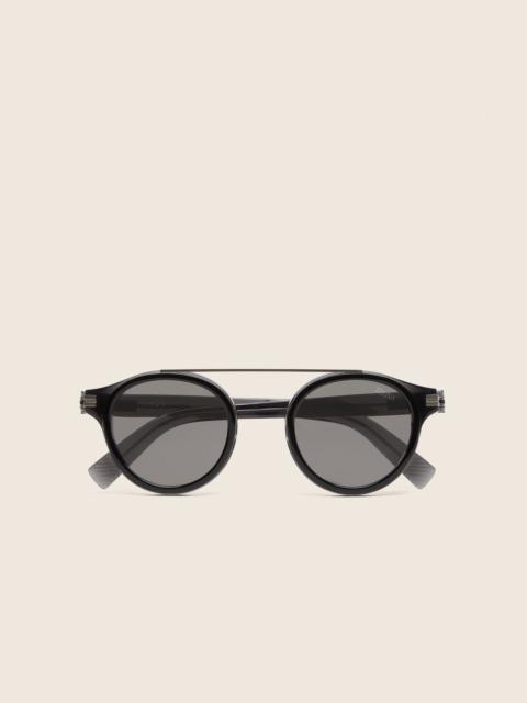 ZEGNA TRANSPARENT GREY ACETATE SUNGLASSES