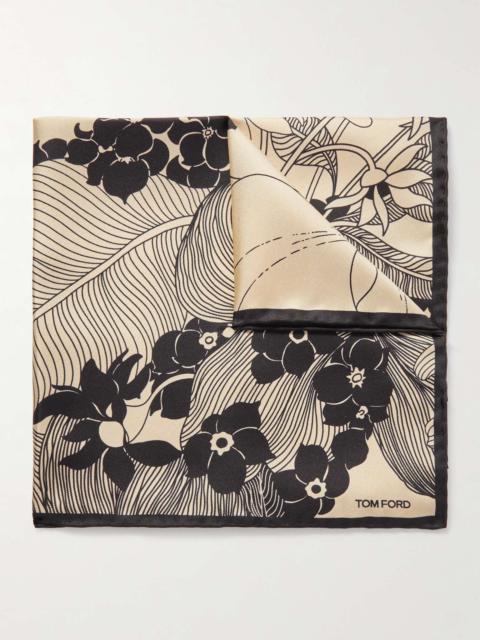 TOM FORD Floral-Print Silk-Twill Pocket Square