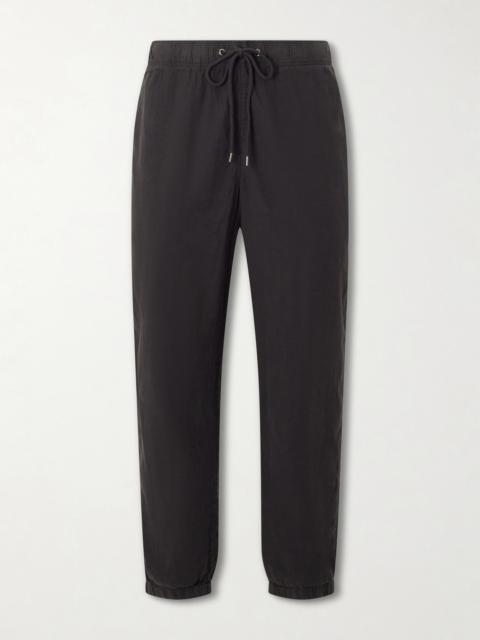 JAMES PERSE Straight-Leg Linen-Blend Canvas Drawstring Trousers