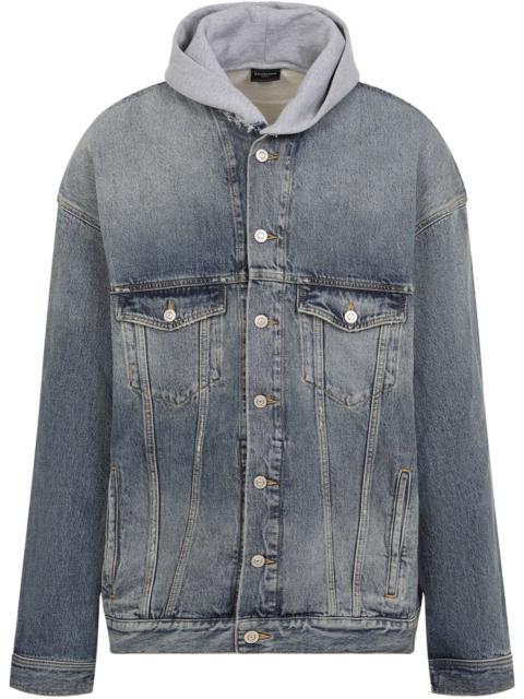 BALENCIAGA hooded denim jacket