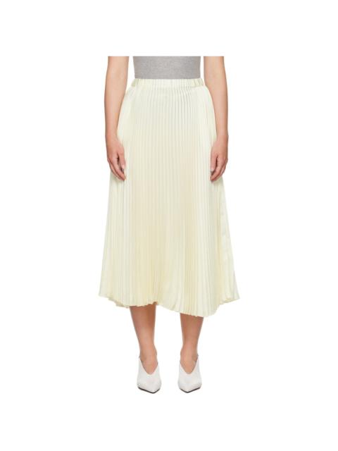 Jil Sander Off-White Pleated Midi Skirt