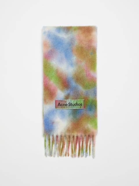 Acne Studios Tie-dye alpaca wool scarf - Green multi