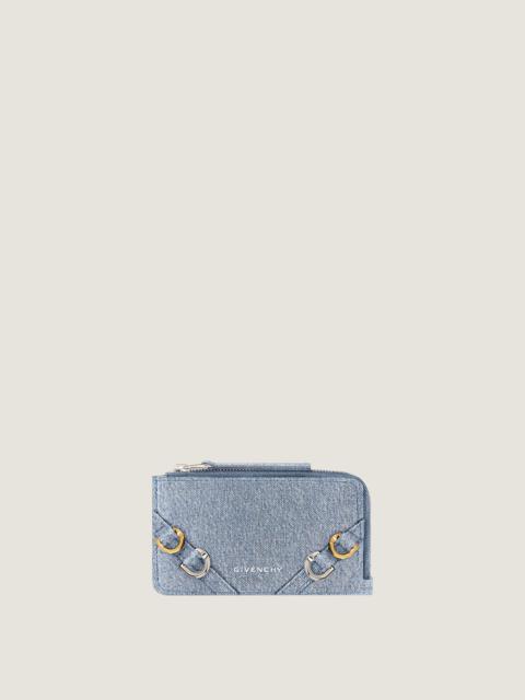 Givenchy VOYOU ZIPPED CARD HOLDER IN DENIM
