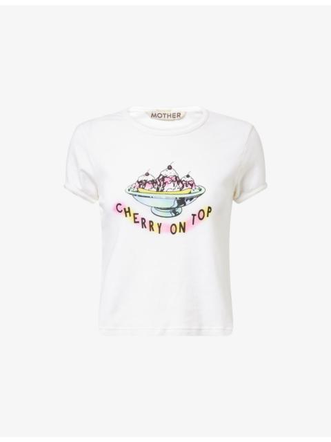 MOTHER The Itty Bitty Ringer Graphic-Print Cotton T-shirt