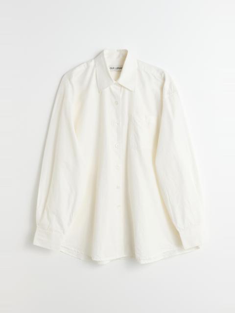 Borrowed Shirt White Peached Cupro Poplin