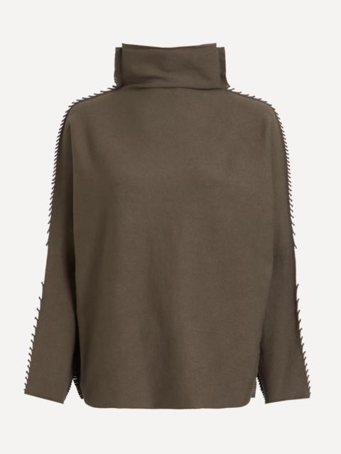 ISSEY MIYAKE CAMPAGNE Funnel-Neck Top