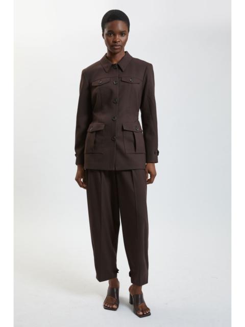 KAREN MILLEN Herringbone Texture Utility Trousers
