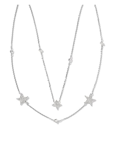 KENDRA SCOTT 0.19 ct Star Cluster 14k White Gold Multi Strand Necklace in White Diamond