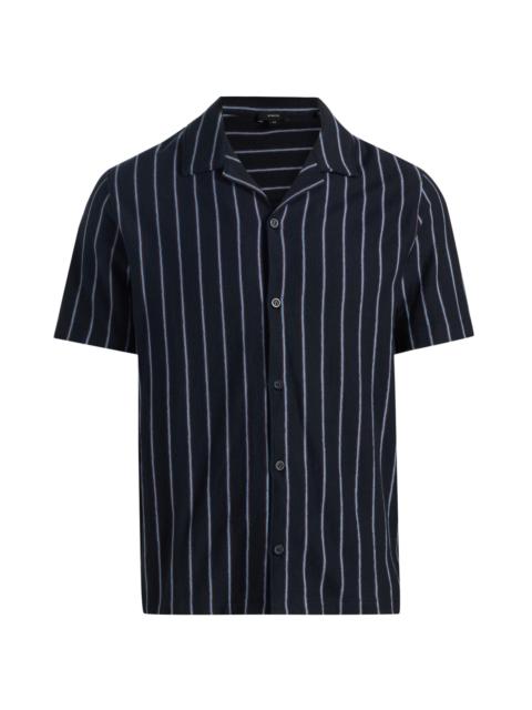 Vince Men's Striped Terry Cotton Cabana Shirt - Coastal Combo