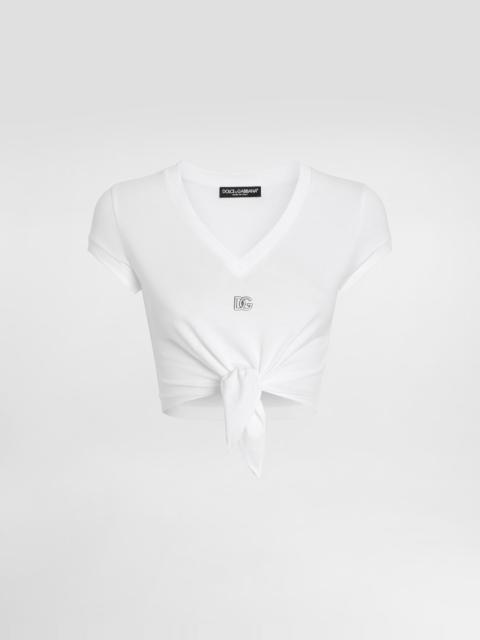 Dolce & Gabbana Jersey T-shirt with DG logo and knot detail